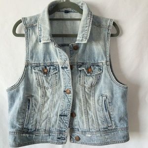 American Eagle distressed denim vest